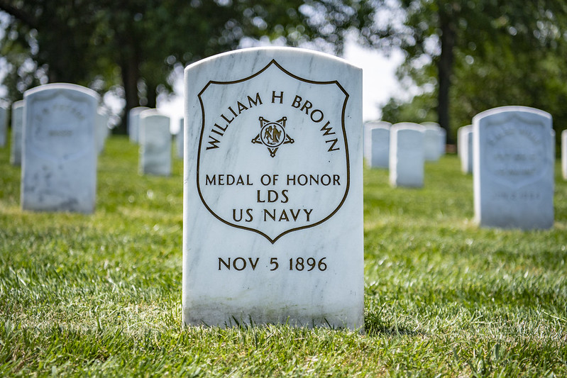 gravesite of Medal of Honor recipient William H. Brown, U.S. Navy, in Section 27